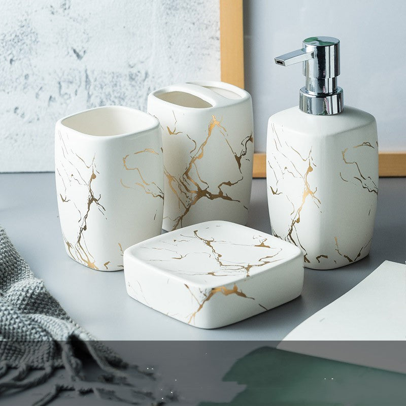 Bathroom set with dispenser and Cup